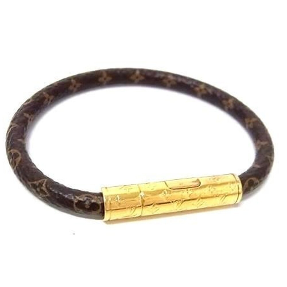 LOUIS VUITTON Bracelet LV Confidential M8274F Brown x Gold Metal Men's Women's